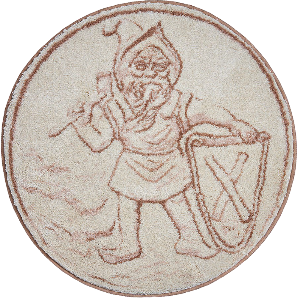 PERMONÍK - Kruhová předložka ø 80 cm, béžová